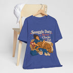 "Snuggle Duty Never Clocks Out" Nurse T-Shirt — Dog Mom Nurse Graphic Tee