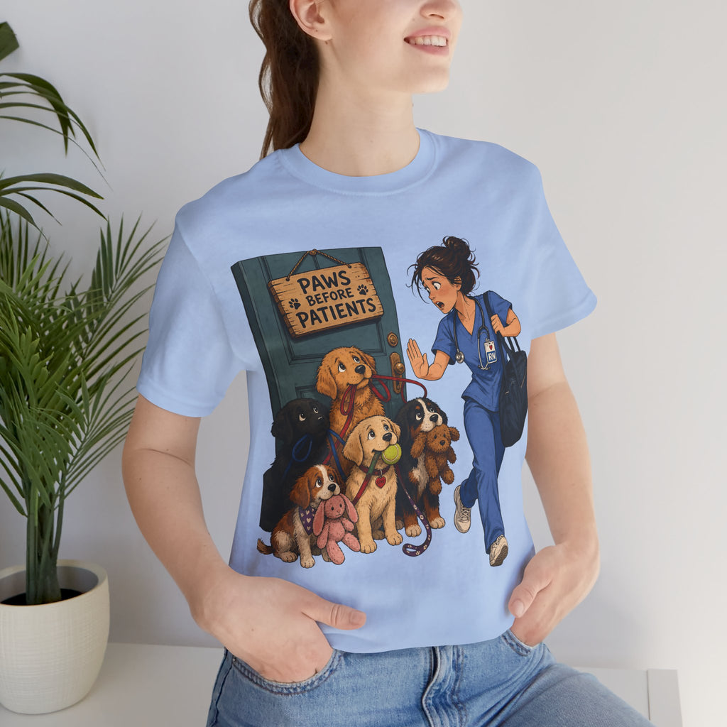 Veterinary Nurse Tee — "Paws Before Patients" Cute Vet Tech Shirt