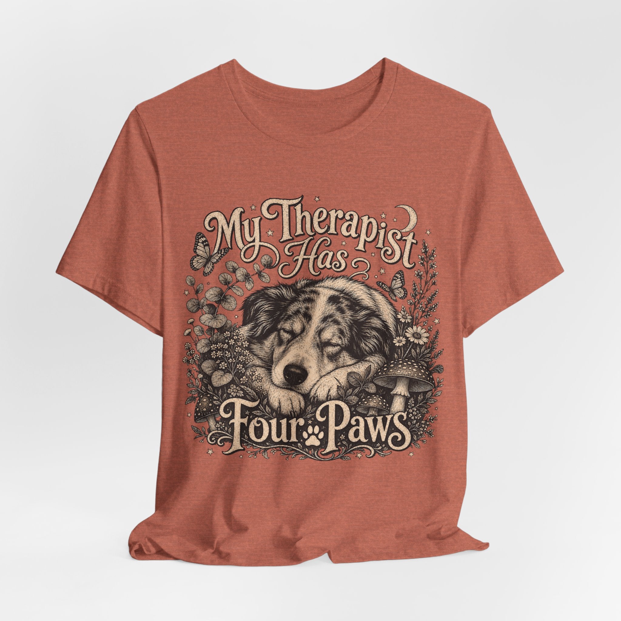 Dog Lover T-Shirt — "My Therapist Has Four Paws" Graphic Tee