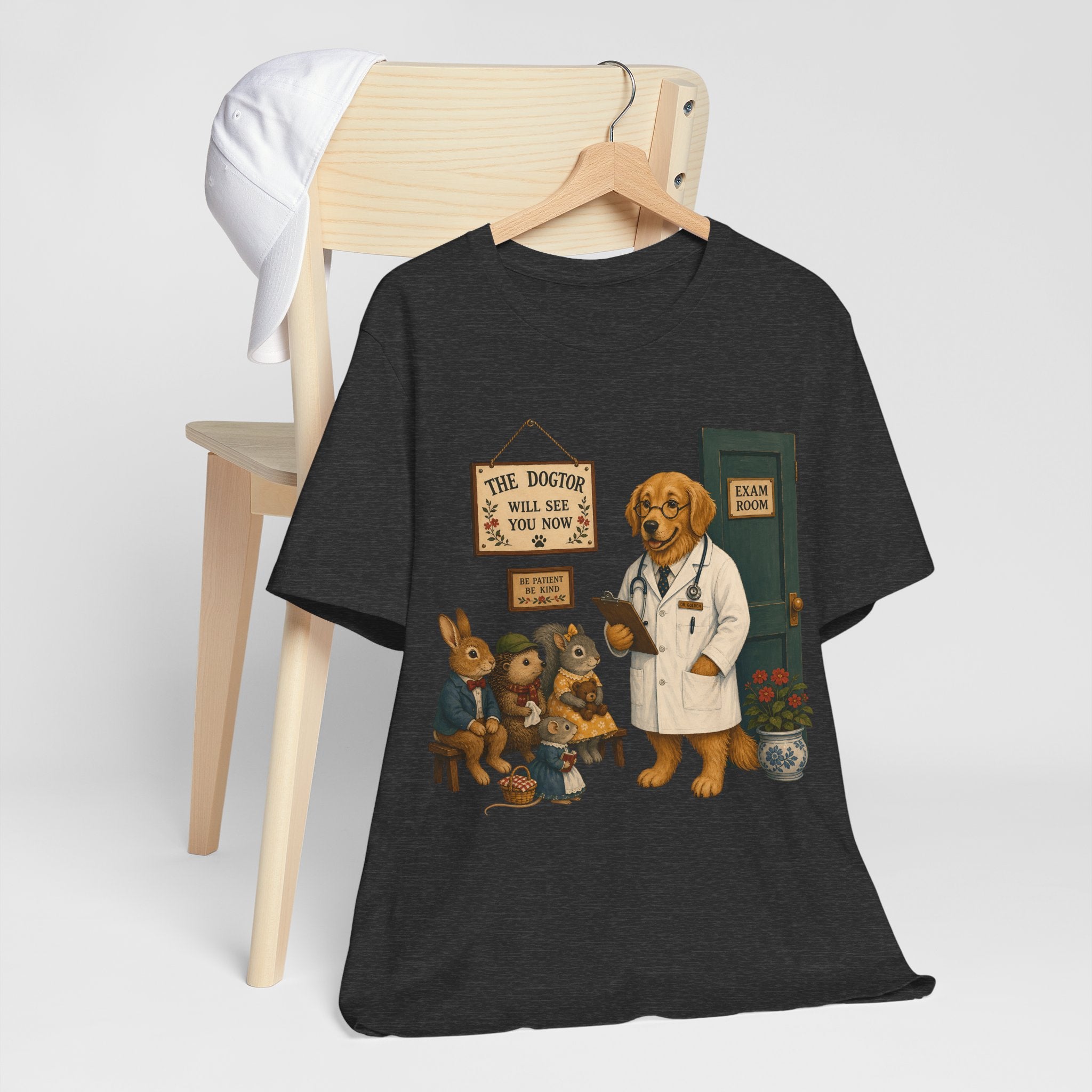 Dog Doctor Tee — Vintage Veterinary Illustration T-Shirt (The Doctor Will See You Now)