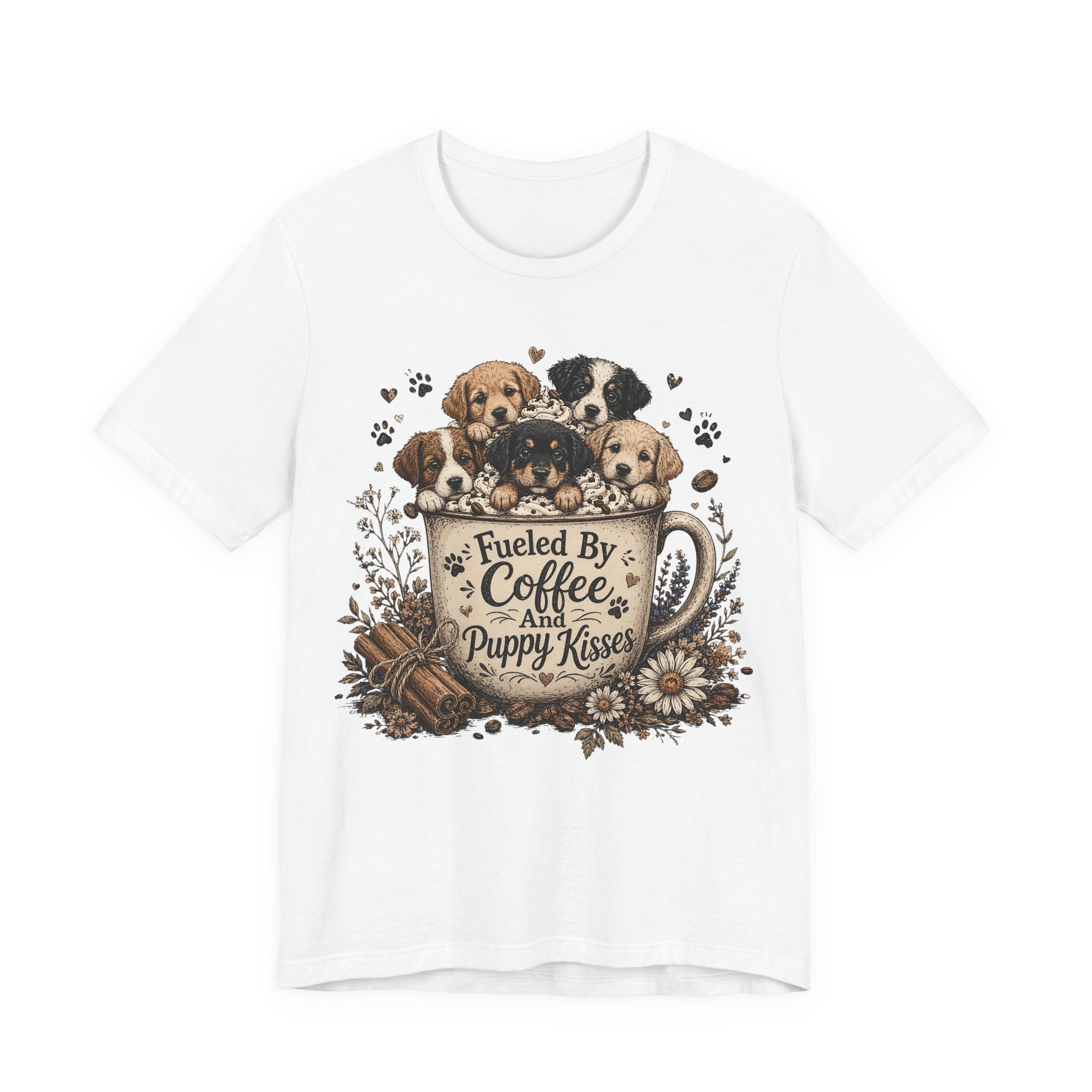 Fueled by Coffee and Puppy Kisses T-Shirt