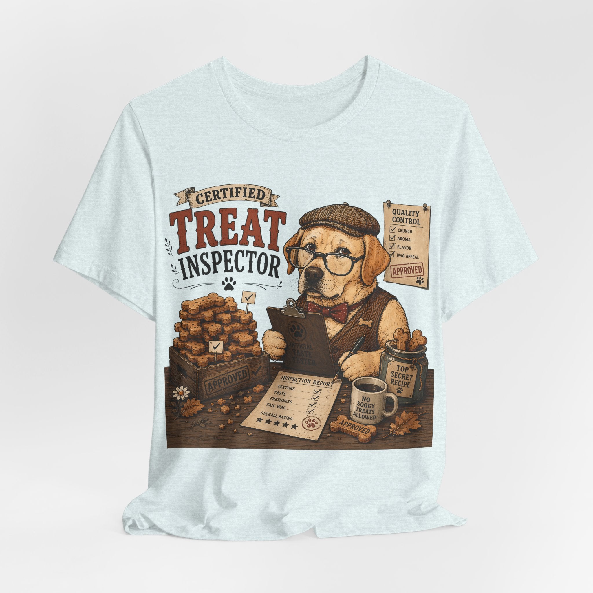 Certified Treat Inspector T-Shirt — Cute Retro Dog Cookie Inspector Tee