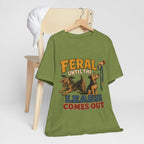 "Feral Until The Leash Comes Out" Dog Lover T-Shirt — Funny Dog Graphic Tee