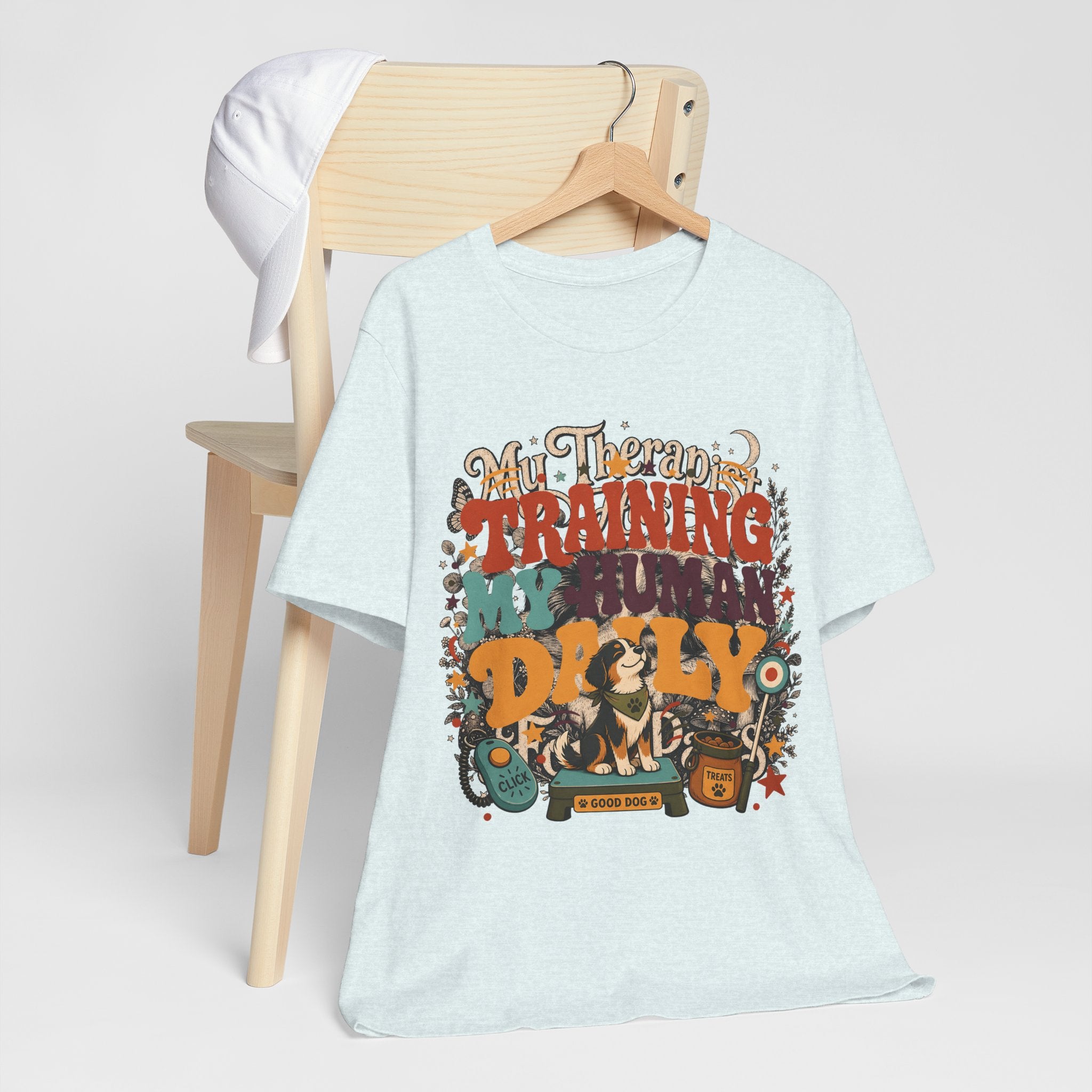 "Training My Human Daily" Dog T-Shirt — Funny Retro Pet Parent Graphic Tee
