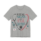Vital Signs & Tail Wags Tee - Nurse Vet Stethoscope Paw Print T-Shirt
