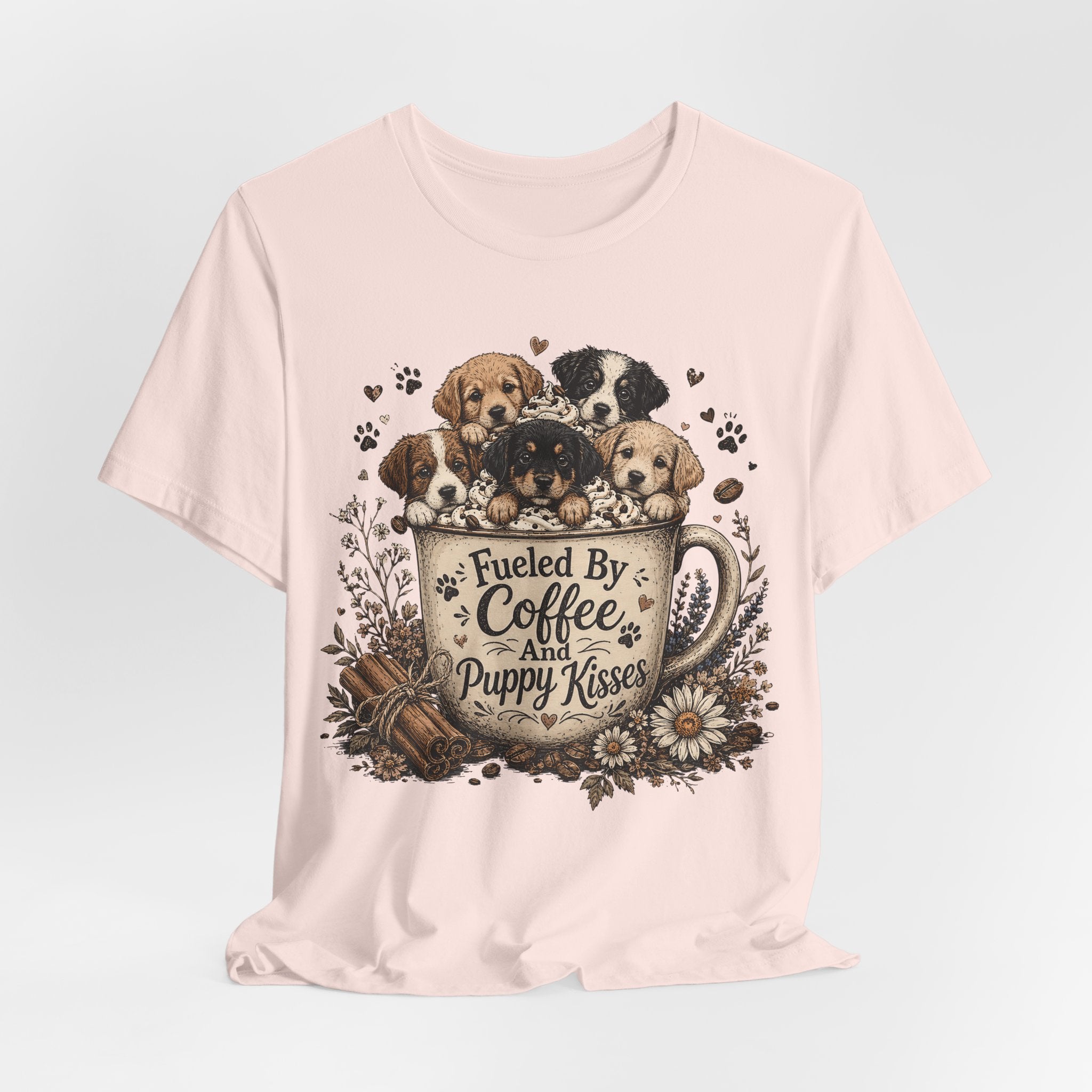 Fueled by Coffee and Puppy Kisses T-Shirt