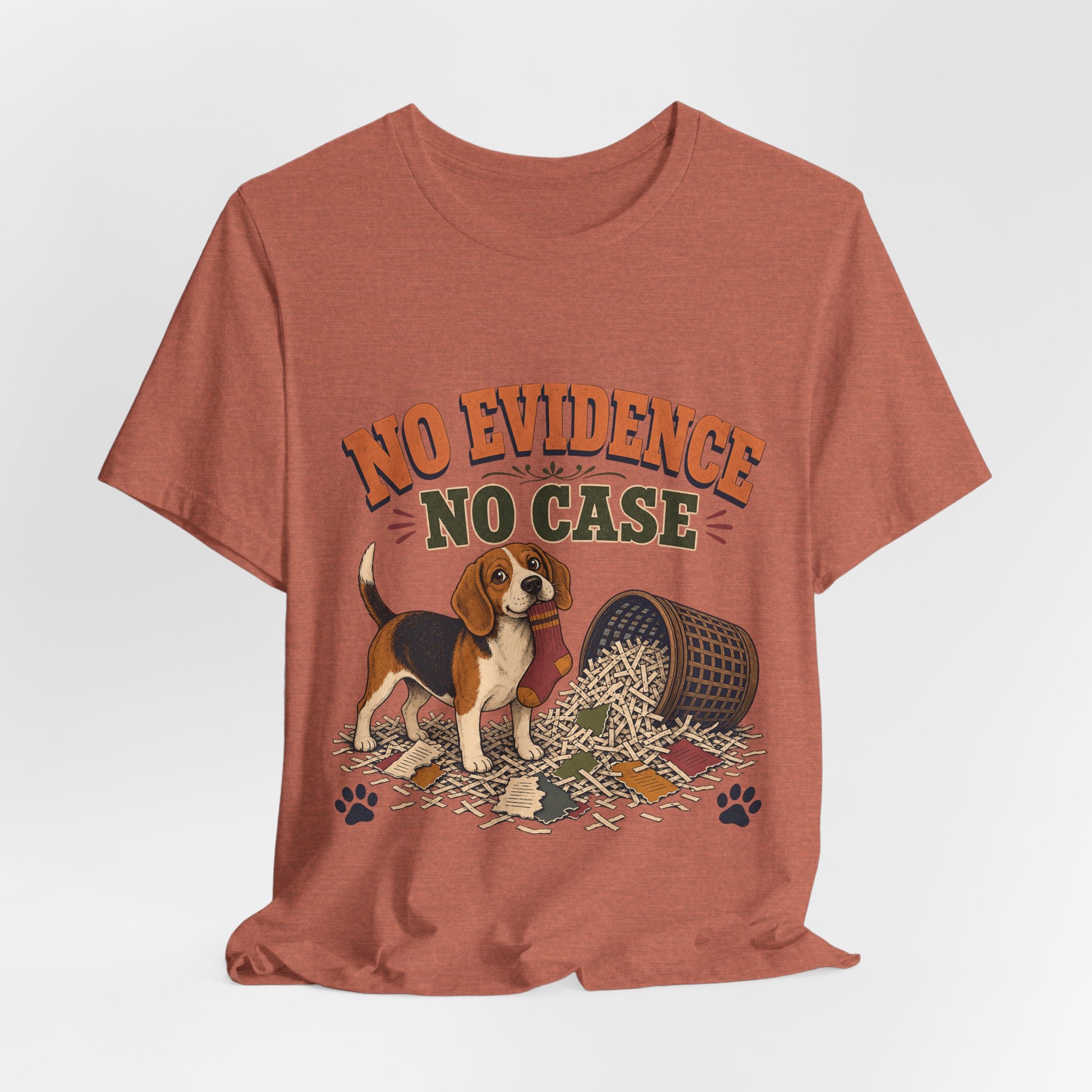 "No Evidence No Case" Beagle T-Shirt — Funny Beagle Mom Graphic Tee