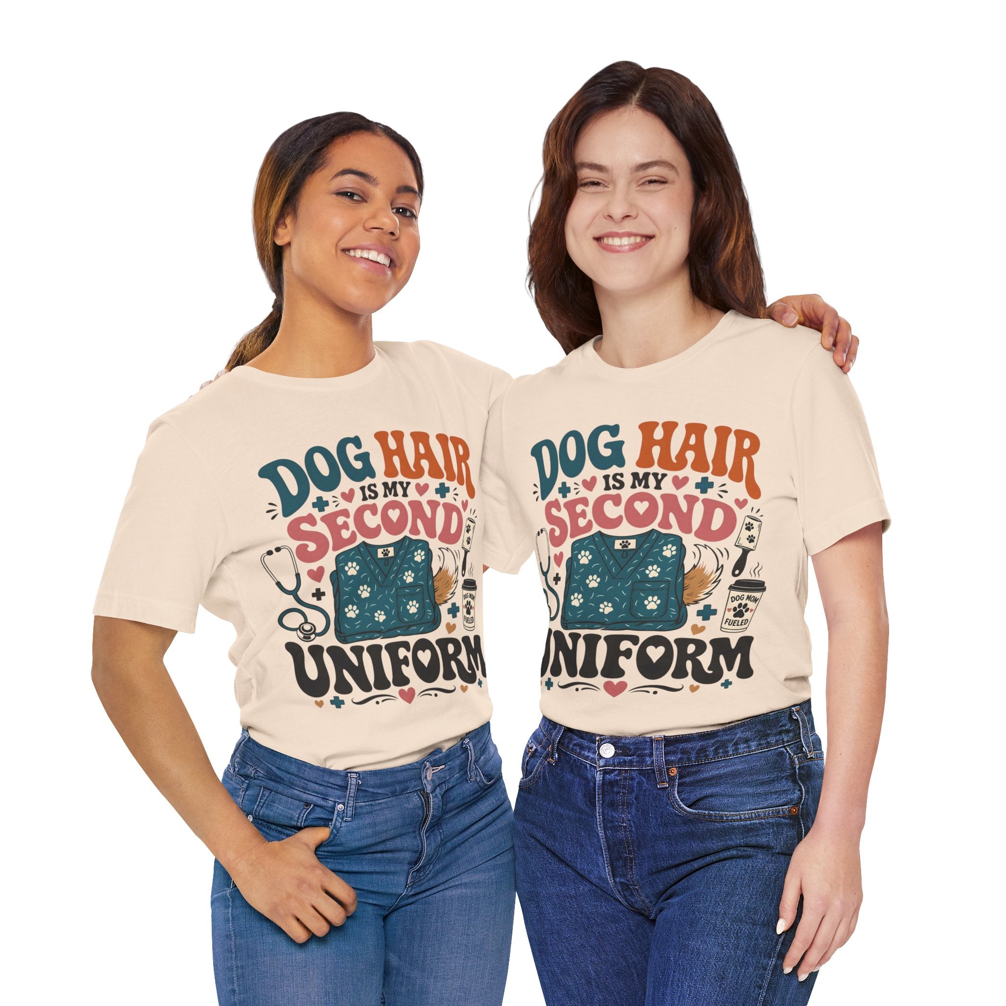 Dog Hair Is My Second Uniform T-Shirt – Funny Vet/Nurse Pet Lover Tee