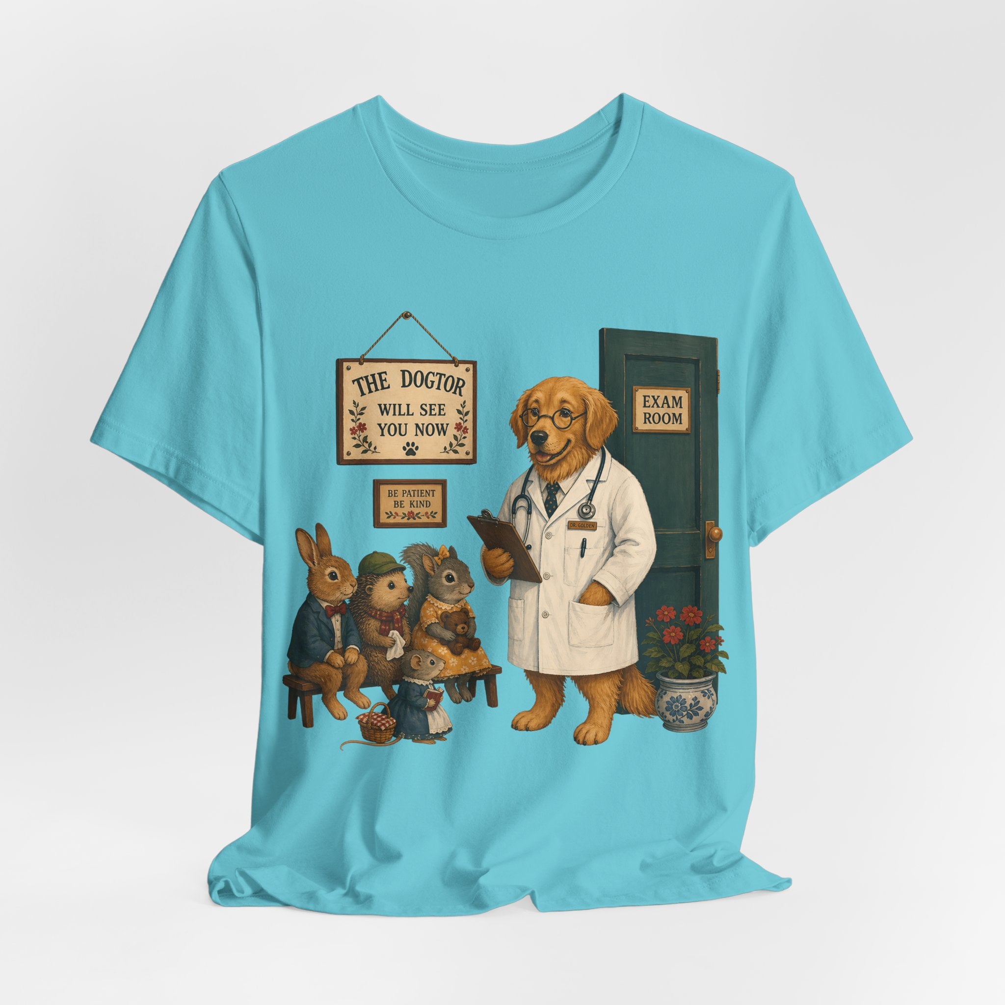 Dog Doctor Tee — Vintage Veterinary Illustration T-Shirt (The Doctor Will See You Now)
