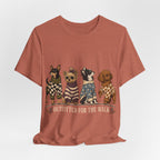 "Outfitted for the Walk" — Stylish Dog Mom T-Shirt