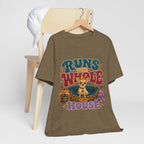 "Runs The Whole House" T-Shirt — Cheeky Retro Chihuahua Graphic Tee