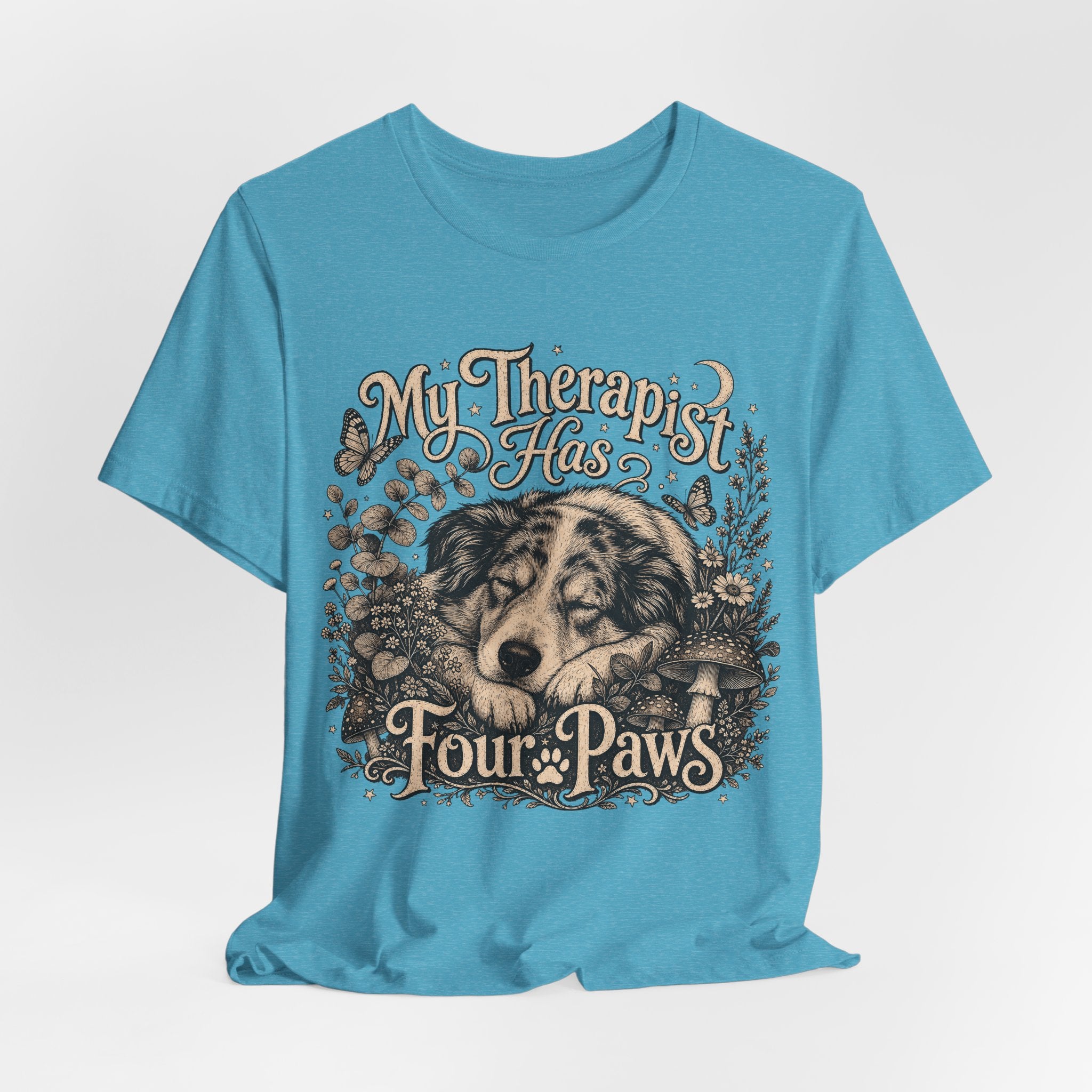 Dog Lover T-Shirt — "My Therapist Has Four Paws" Graphic Tee
