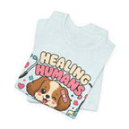 Healing Humans, Spoiling Dogs T‑Shirt — Cute Veterinary Nurse Dog Mom Tee