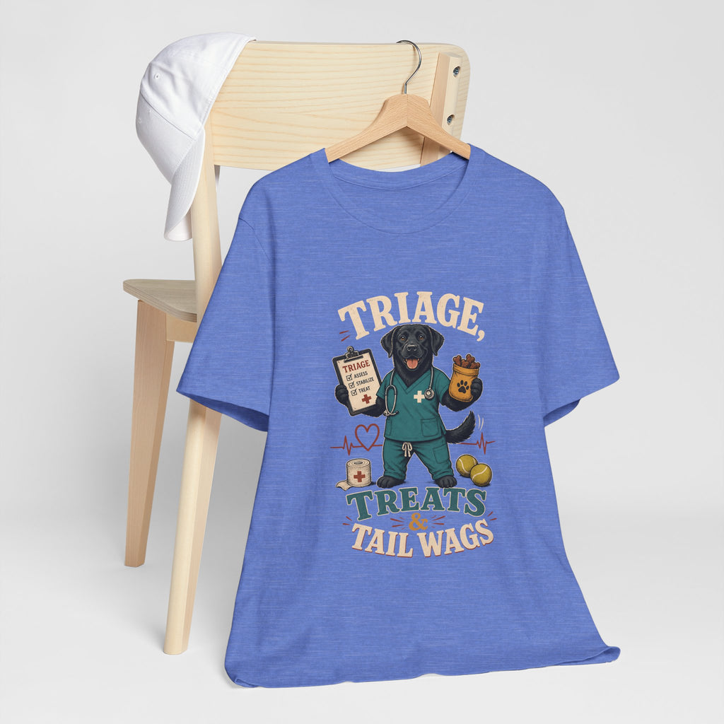 "Triage, Treats & Tail Wags" Dog Lover T-Shirt — Dog Nurse Graphic Tee