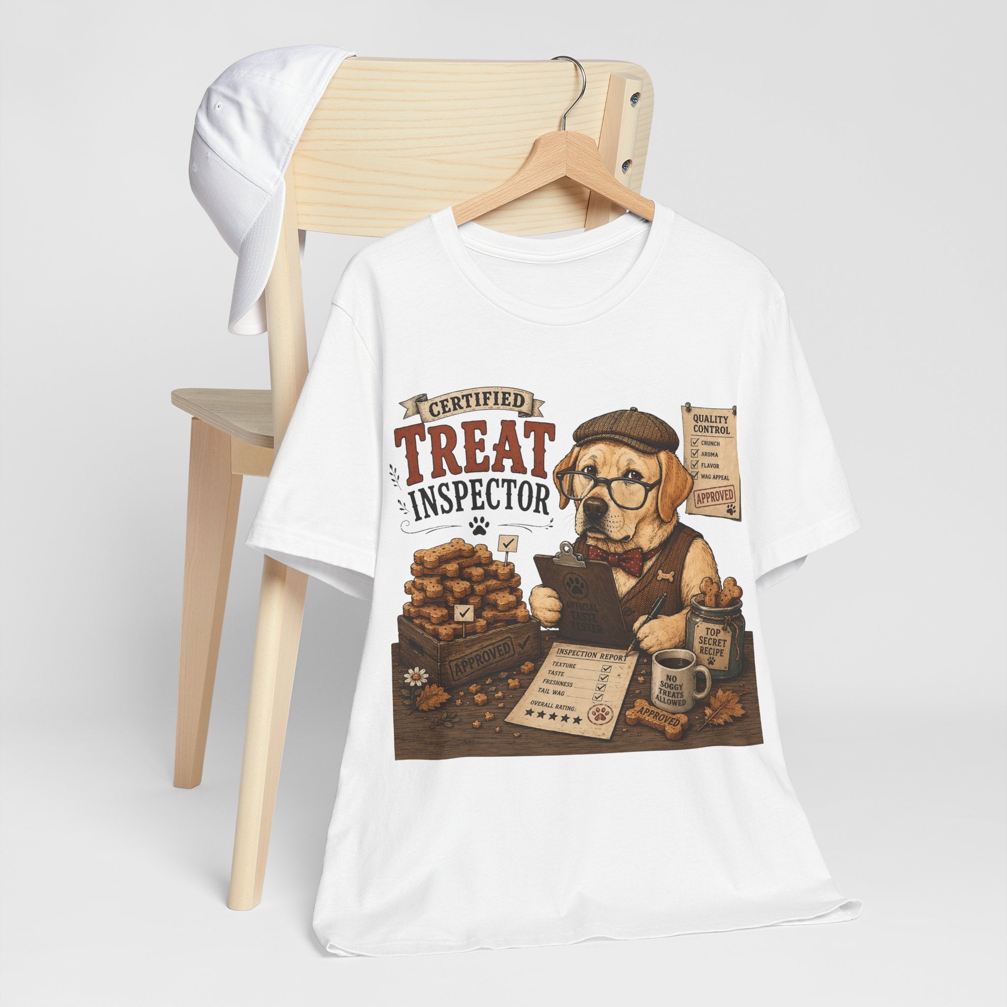 Certified Treat Inspector T-Shirt — Cute Retro Dog Cookie Inspector Tee