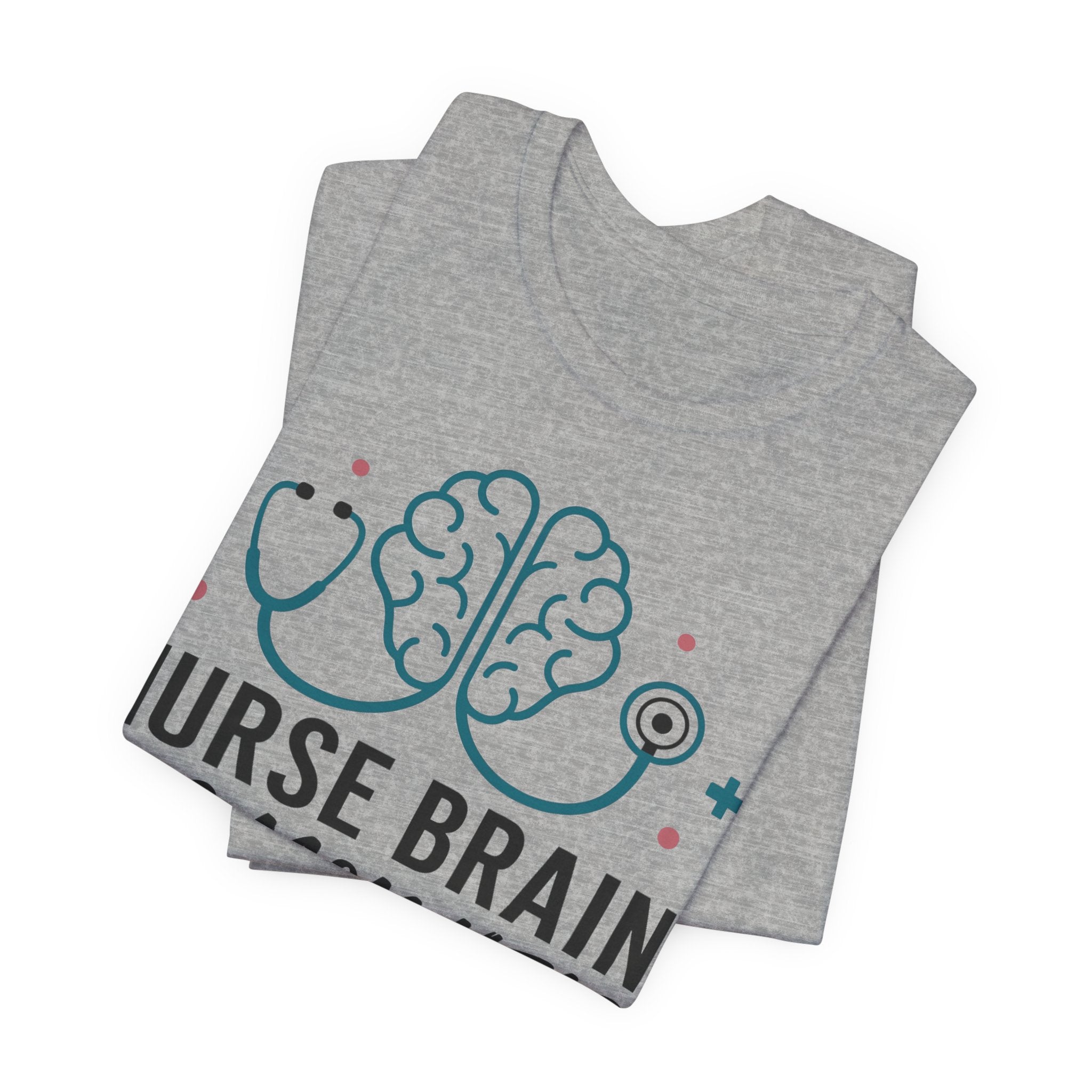Nurse Brain Dog Mom Heart T‑Shirt - Cute Nurse & Dog Mom Graphic Tee