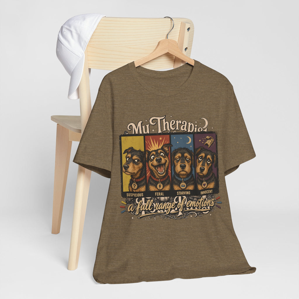 "A Full Range of Emotions" Dog T-Shirt — Funny Mood Chart Graphic Tee