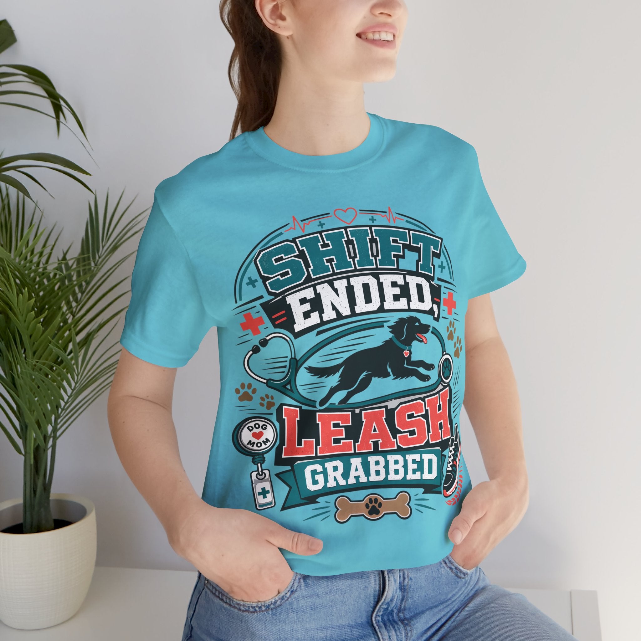 Shift Ended Leash Grabbed Dog Lover Tee