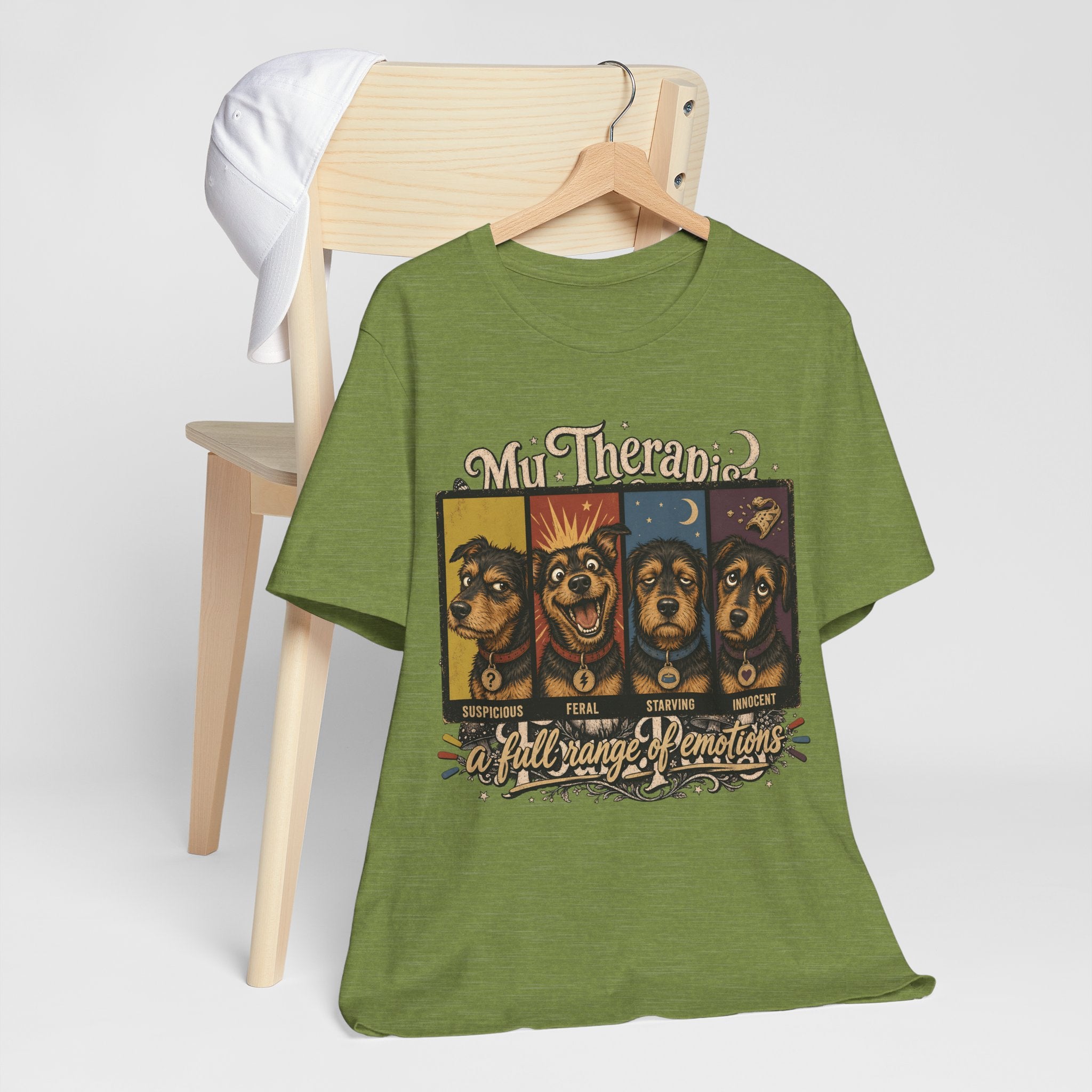 "A Full Range of Emotions" Dog T-Shirt — Funny Mood Chart Graphic Tee