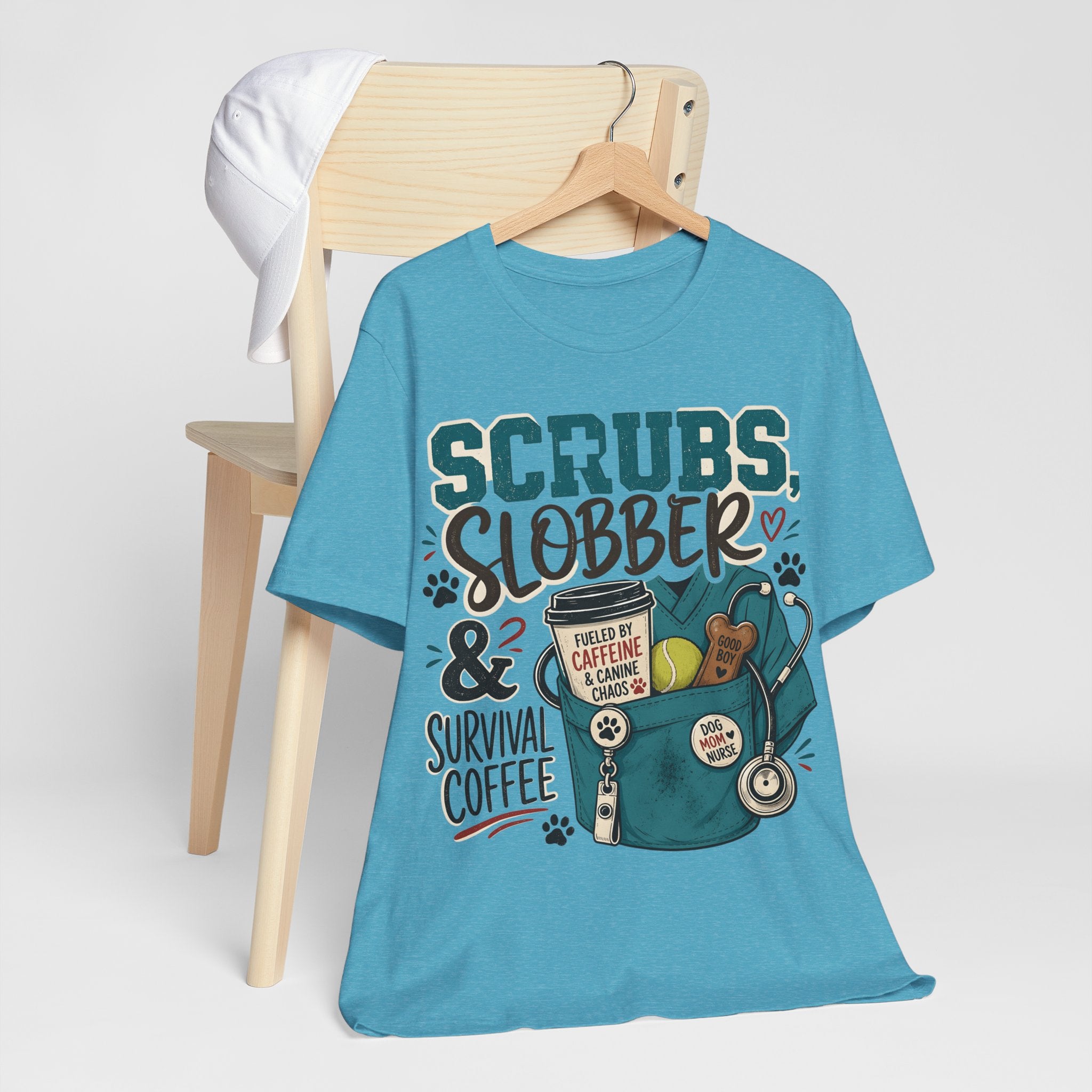 Scrubs, Slobber & Survival Coffee Tee — Funny Vet Nurse Shirt