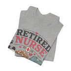 Retired Nurse T-Shirt — "Promoted to Full-Time Dog Snuggler" Cute Nursing & Pet Lover Tee