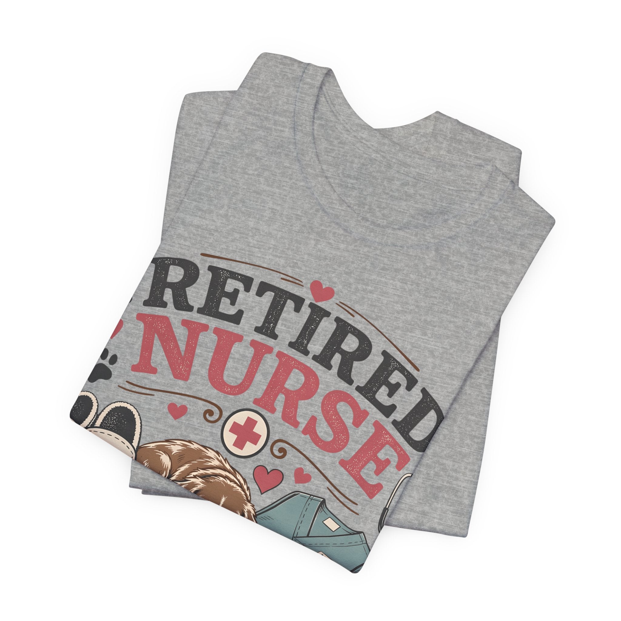 Retired Nurse T-Shirt — "Promoted to Full-Time Dog Snuggler" Cute Nursing & Pet Lover Tee