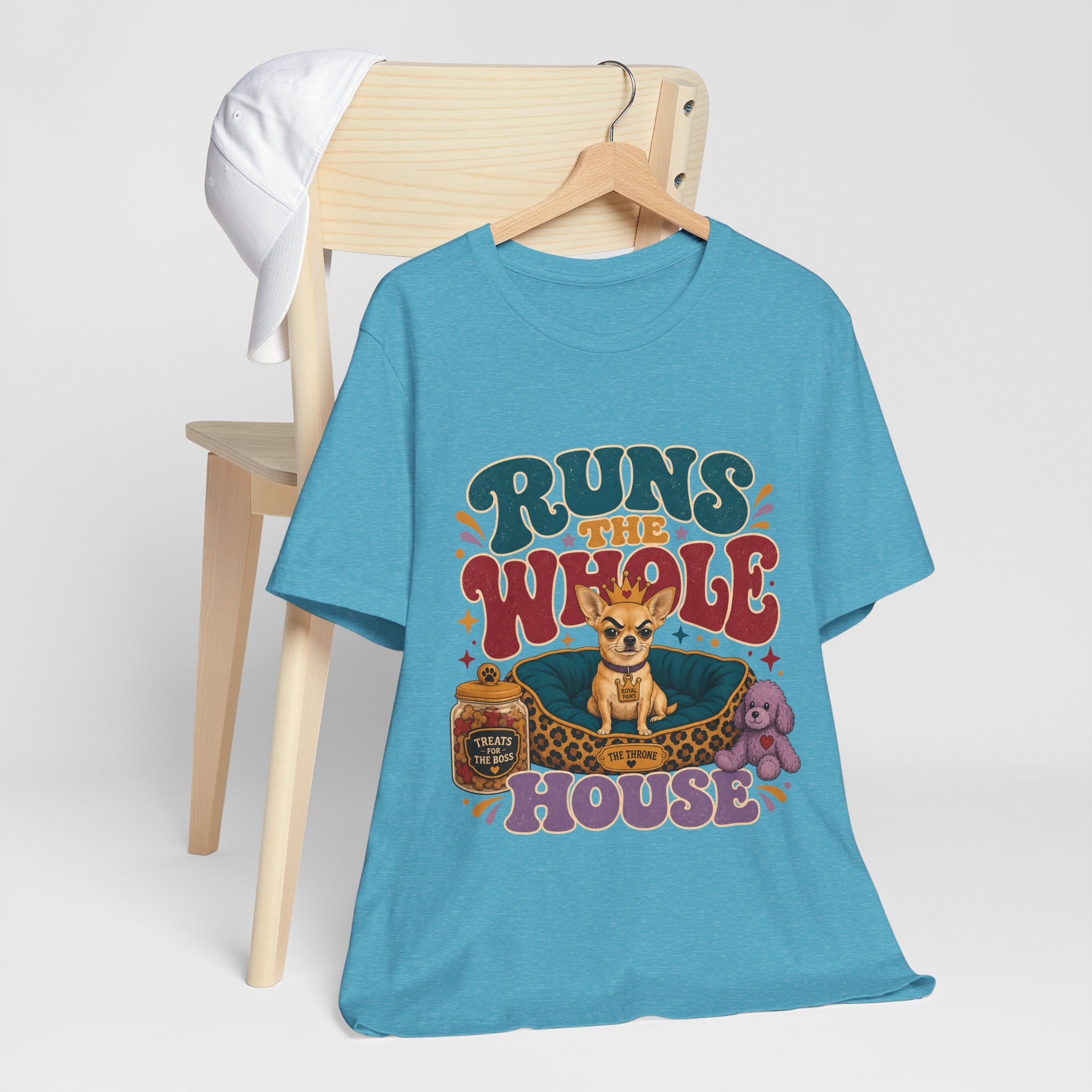 "Runs The Whole House" T-Shirt — Cheeky Retro Chihuahua Graphic Tee