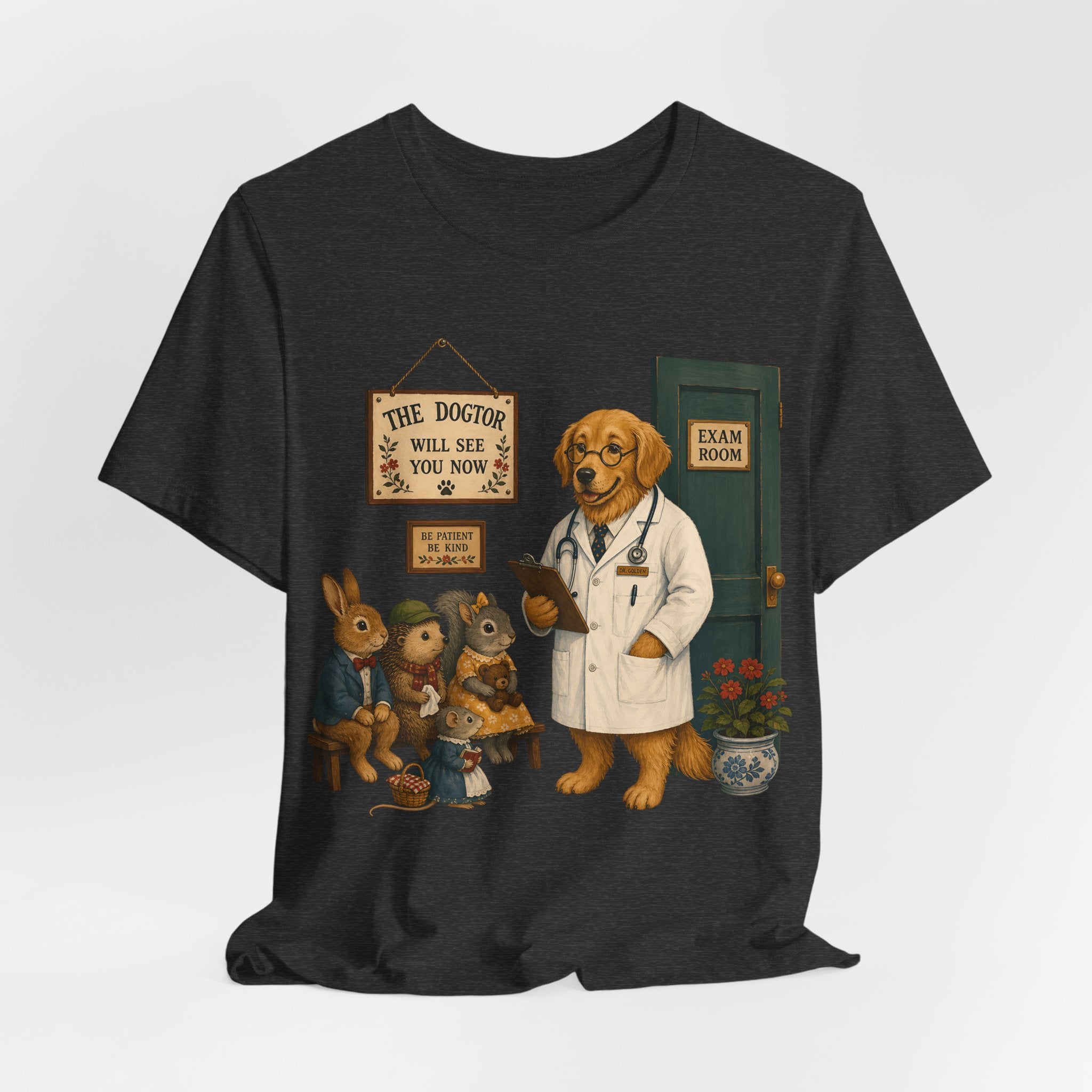 Dog Doctor Tee — Vintage Veterinary Illustration T-Shirt (The Doctor Will See You Now)