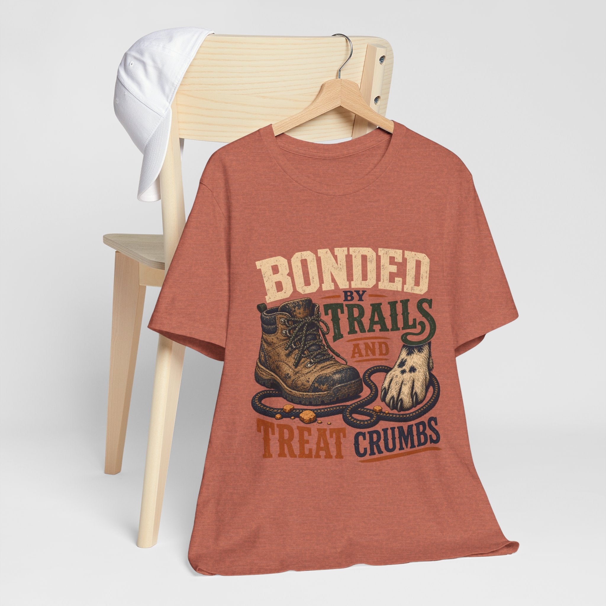 "Bonded By Trails And Treat Crumbs" Dog Lover T-Shirt — Hiking Dog Graphic Tee