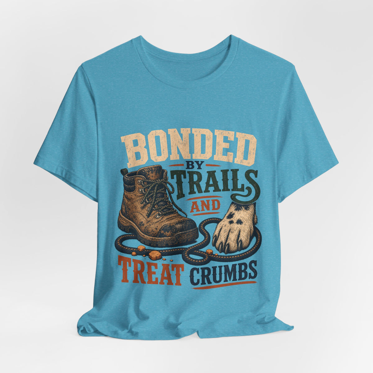 "Bonded By Trails And Treat Crumbs" Dog Lover T-Shirt — Hiking Dog Graphic Tee