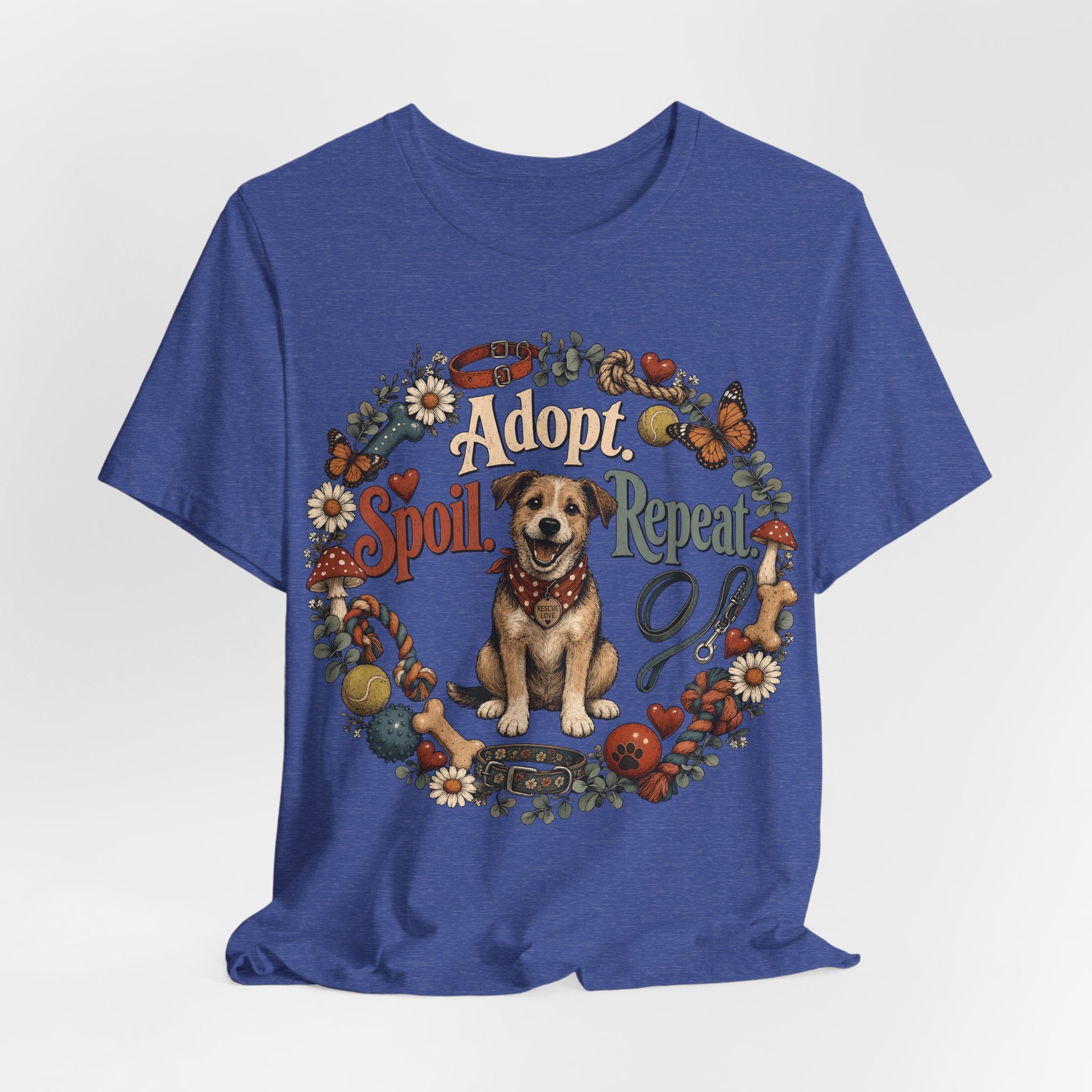 Adopt Spoil Repeat Dog T-Shirt – Cute Rescue Puppy Rescue Lover Tee