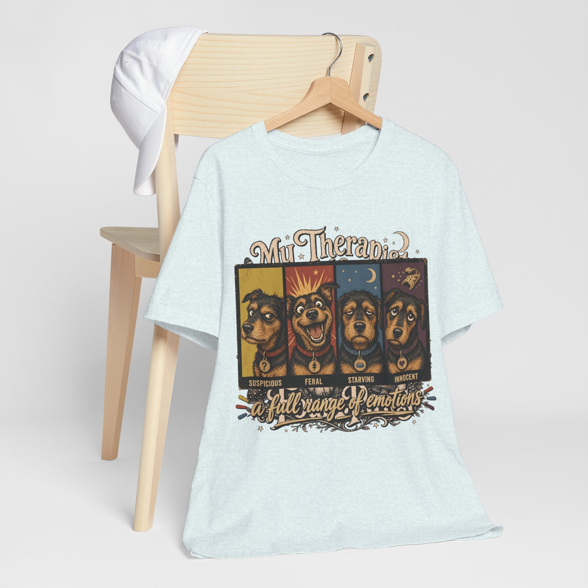 "A Full Range of Emotions" Dog T-Shirt — Funny Mood Chart Graphic Tee