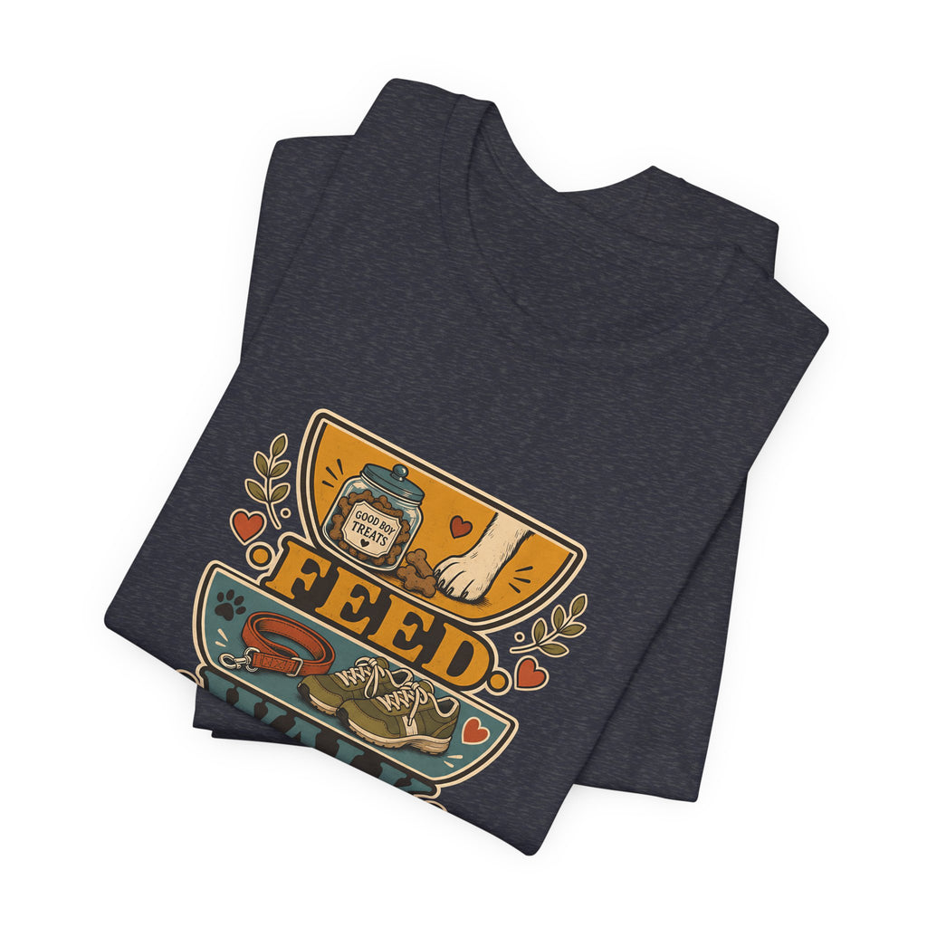 "Feed Walk Repeat Affection" — Retro Dog Mom T-Shirt