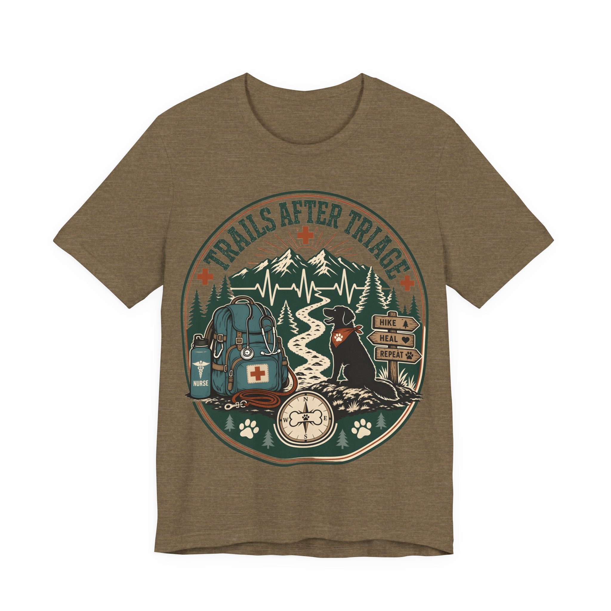 Trails After Triage Hiking Tee — Search & Rescue Outdoor Crew Shirt