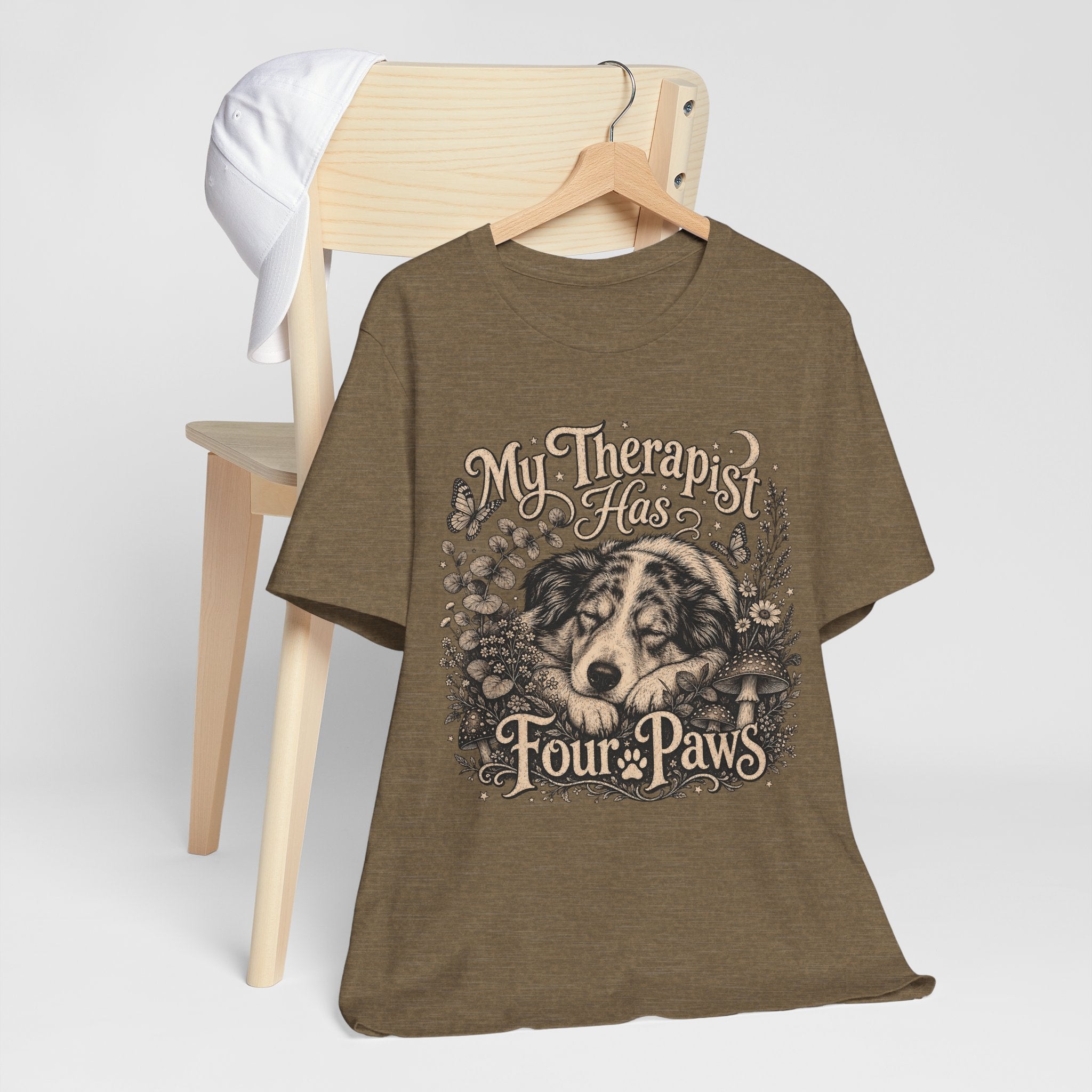 Dog Lover T-Shirt — "My Therapist Has Four Paws" Graphic Tee