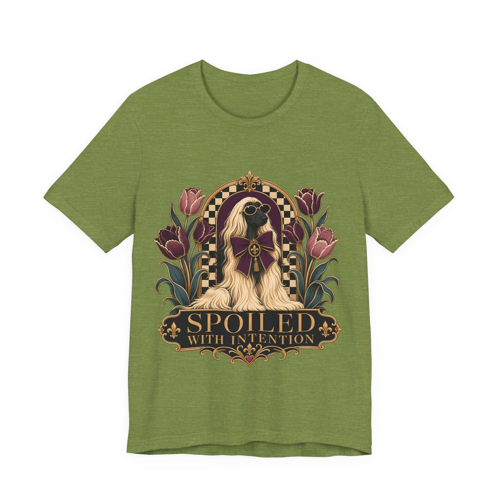 "Spoiled with Intention" — Luxury Afghan Hound Dog Mom T-Shirt