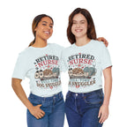 Retired Nurse T-Shirt — "Promoted to Full-Time Dog Snuggler" Cute Nursing & Pet Lover Tee