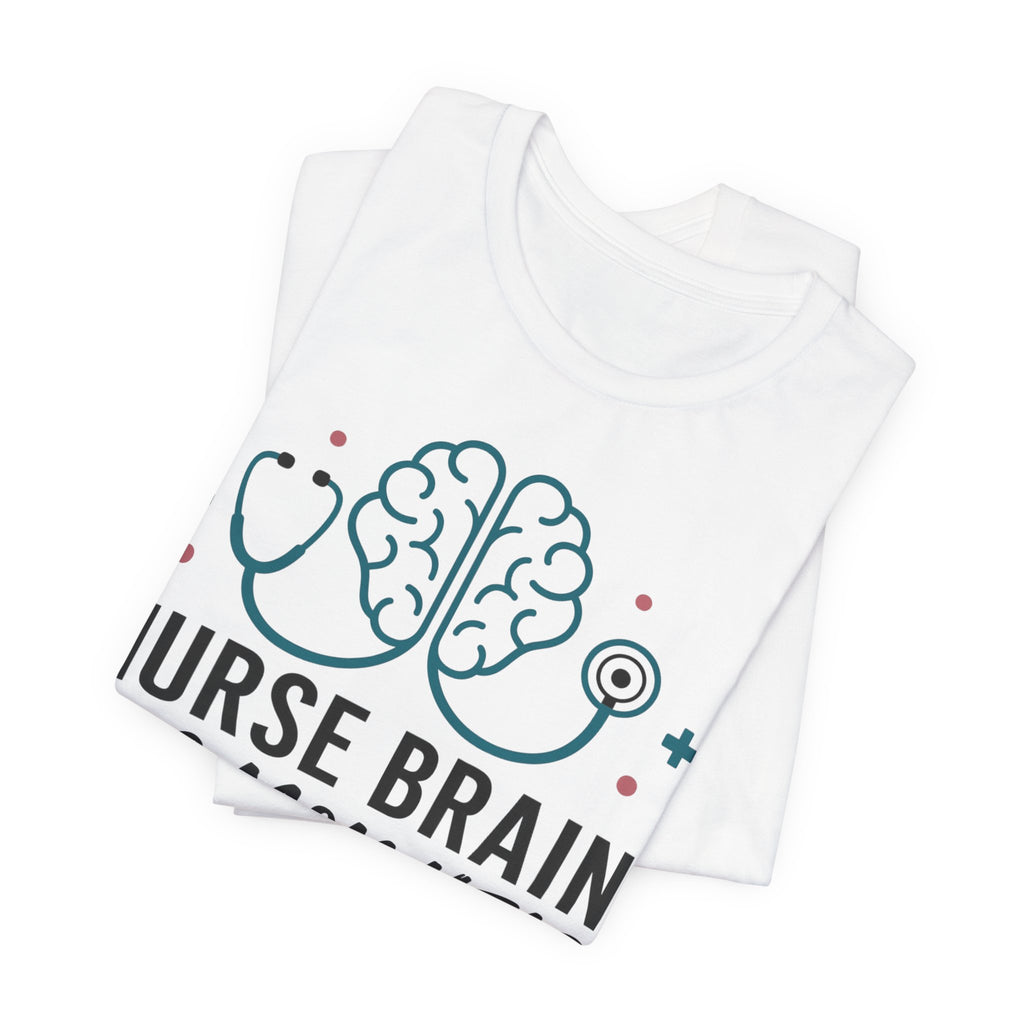 Nurse Brain Dog Mom Heart T‑Shirt - Cute Nurse & Dog Mom Graphic Tee