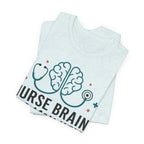 Nurse Brain Dog Mom Heart T‑Shirt - Cute Nurse & Dog Mom Graphic Tee
