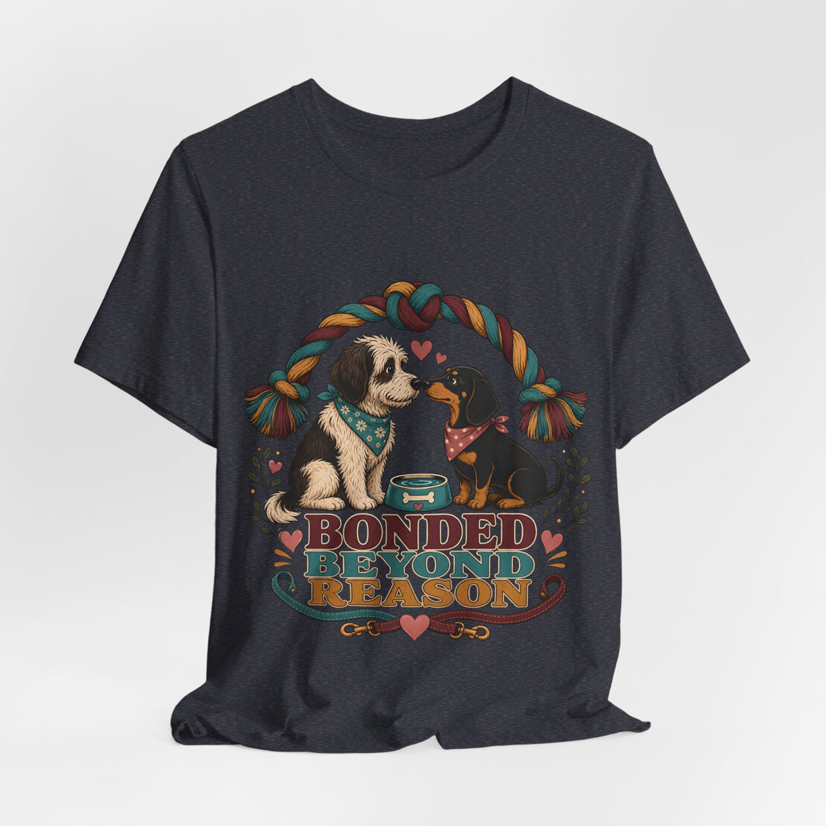 "Bonded Beyond Reason" Two Dogs T-Shirt — Retro Dog Lover Graphic Tee