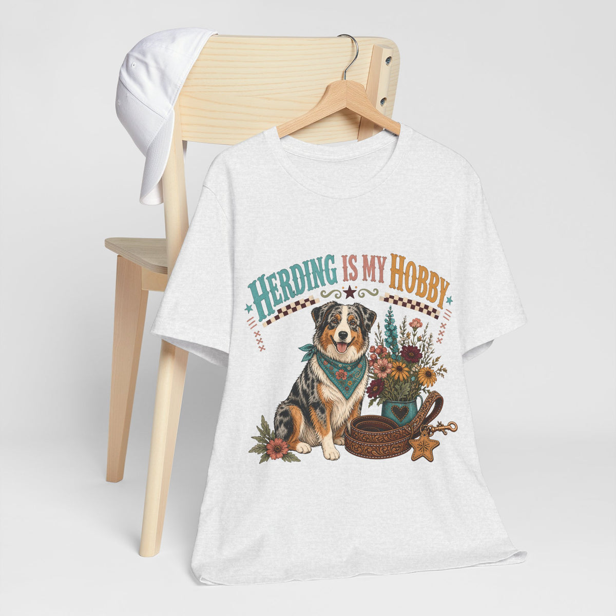 "Herding Is My Hobby" Australian Shepherd T-Shirt — Retro Dog Lover Graphic Tee