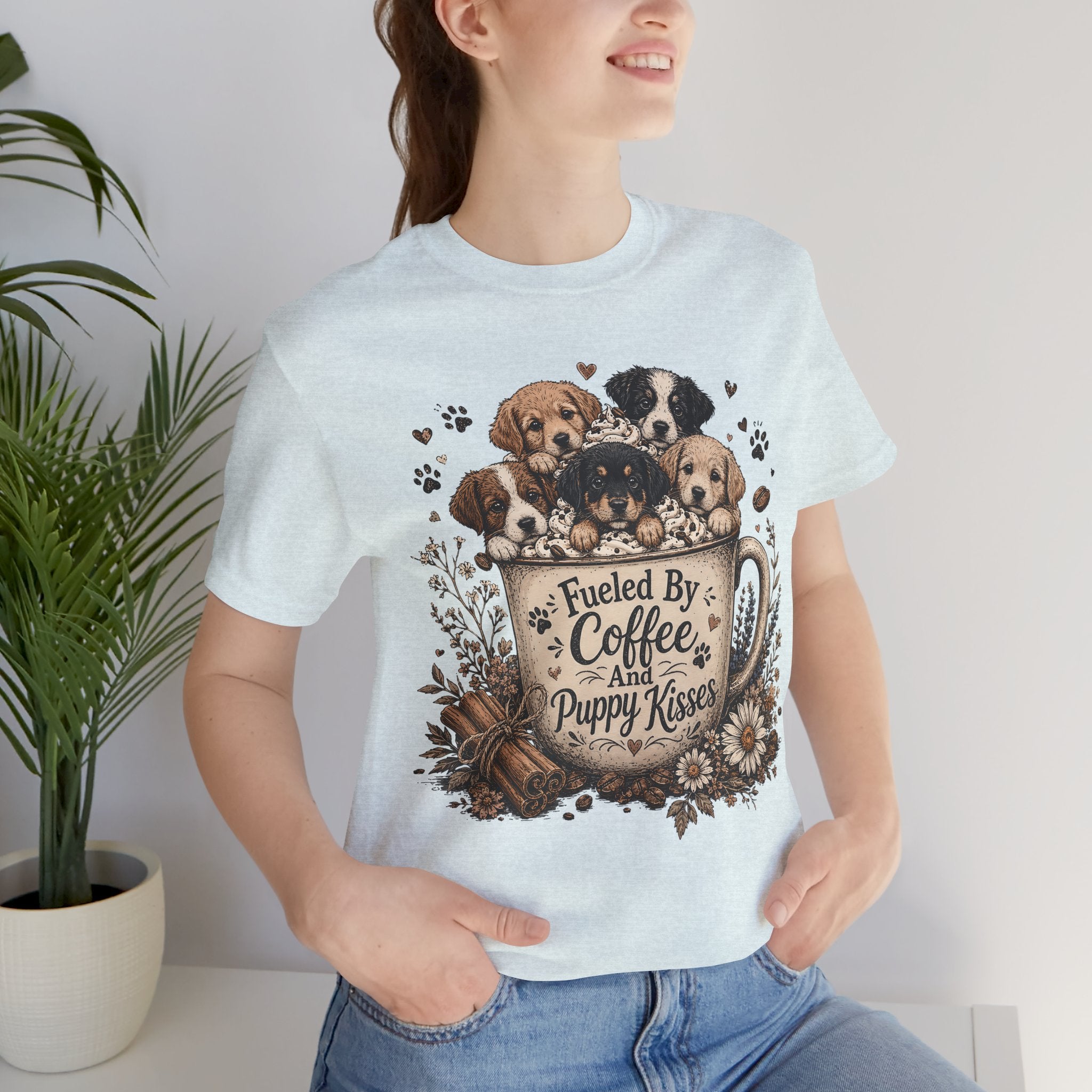 Fueled by Coffee and Puppy Kisses T-Shirt