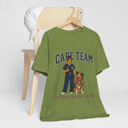 "Care Team — One Nurse, One Very Good Dog" Nurse T-Shirt — Dog Mom Nurse Graphic Tee