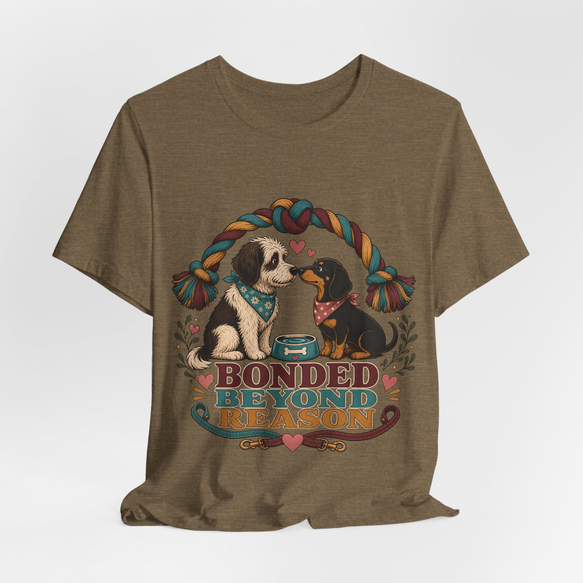 "Bonded Beyond Reason" Two Dogs T-Shirt — Retro Dog Lover Graphic Tee