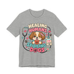 Healing Humans, Spoiling Dogs T‑Shirt — Cute Veterinary Nurse Dog Mom Tee