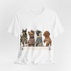 "Outfitted for the Walk" — Stylish Dog Mom T-Shirt