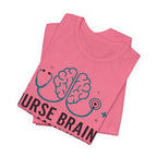 Nurse Brain Dog Mom Heart T‑Shirt - Cute Nurse & Dog Mom Graphic Tee
