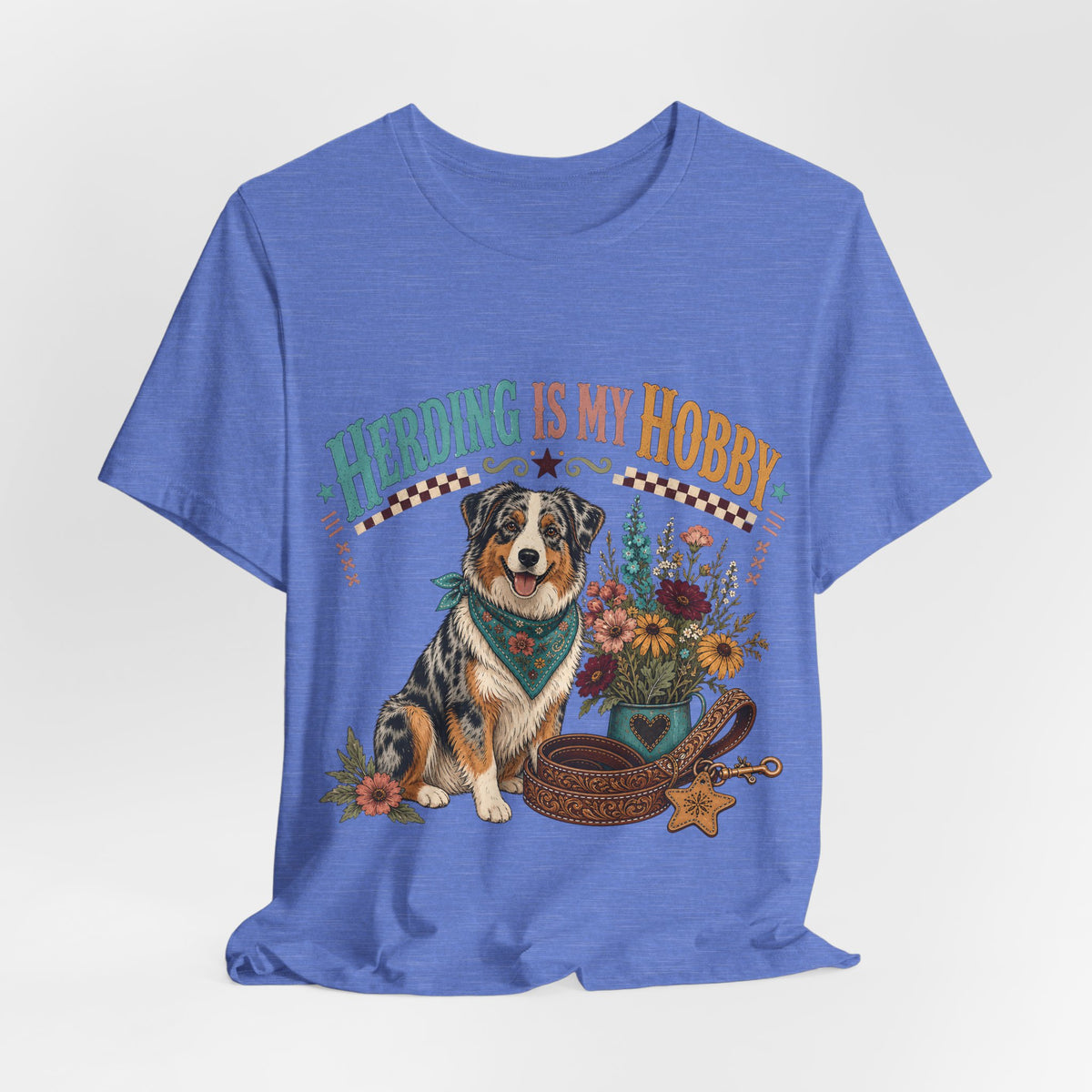 "Herding Is My Hobby" Australian Shepherd T-Shirt — Retro Dog Lover Graphic Tee