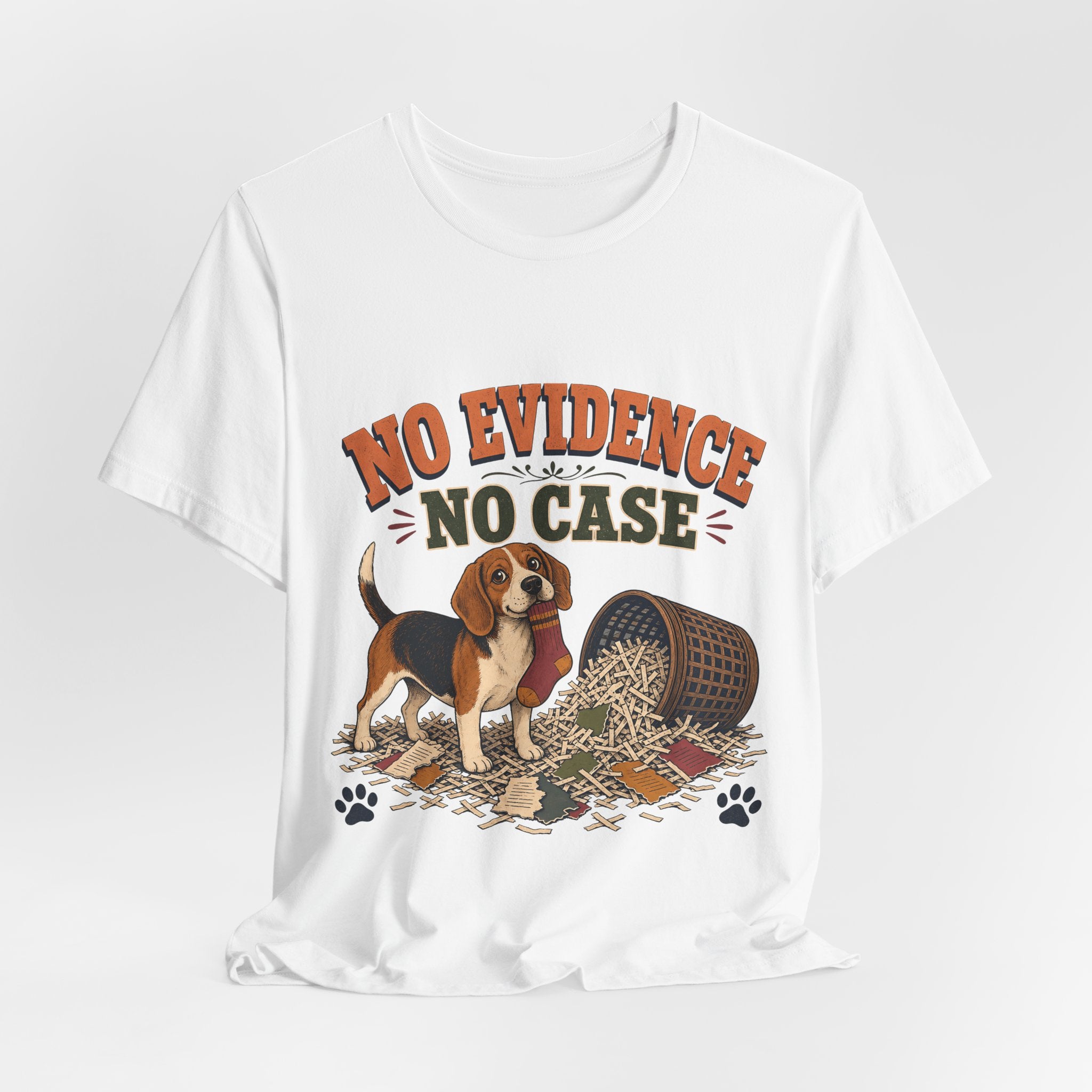 "No Evidence No Case" Beagle T-Shirt — Funny Beagle Mom Graphic Tee