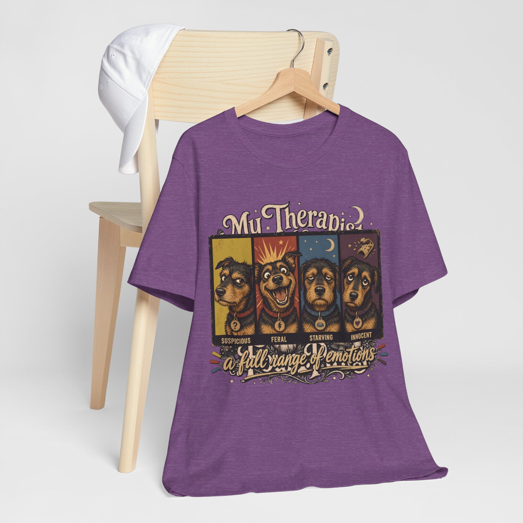 "A Full Range of Emotions" Dog T-Shirt — Funny Mood Chart Graphic Tee